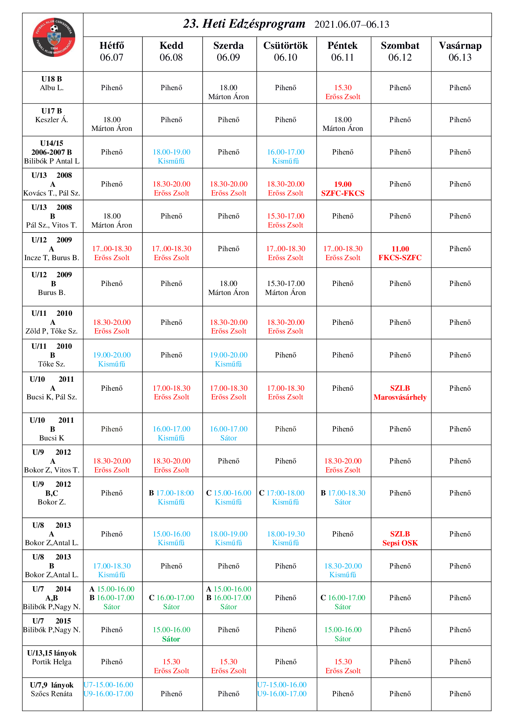 Heti program