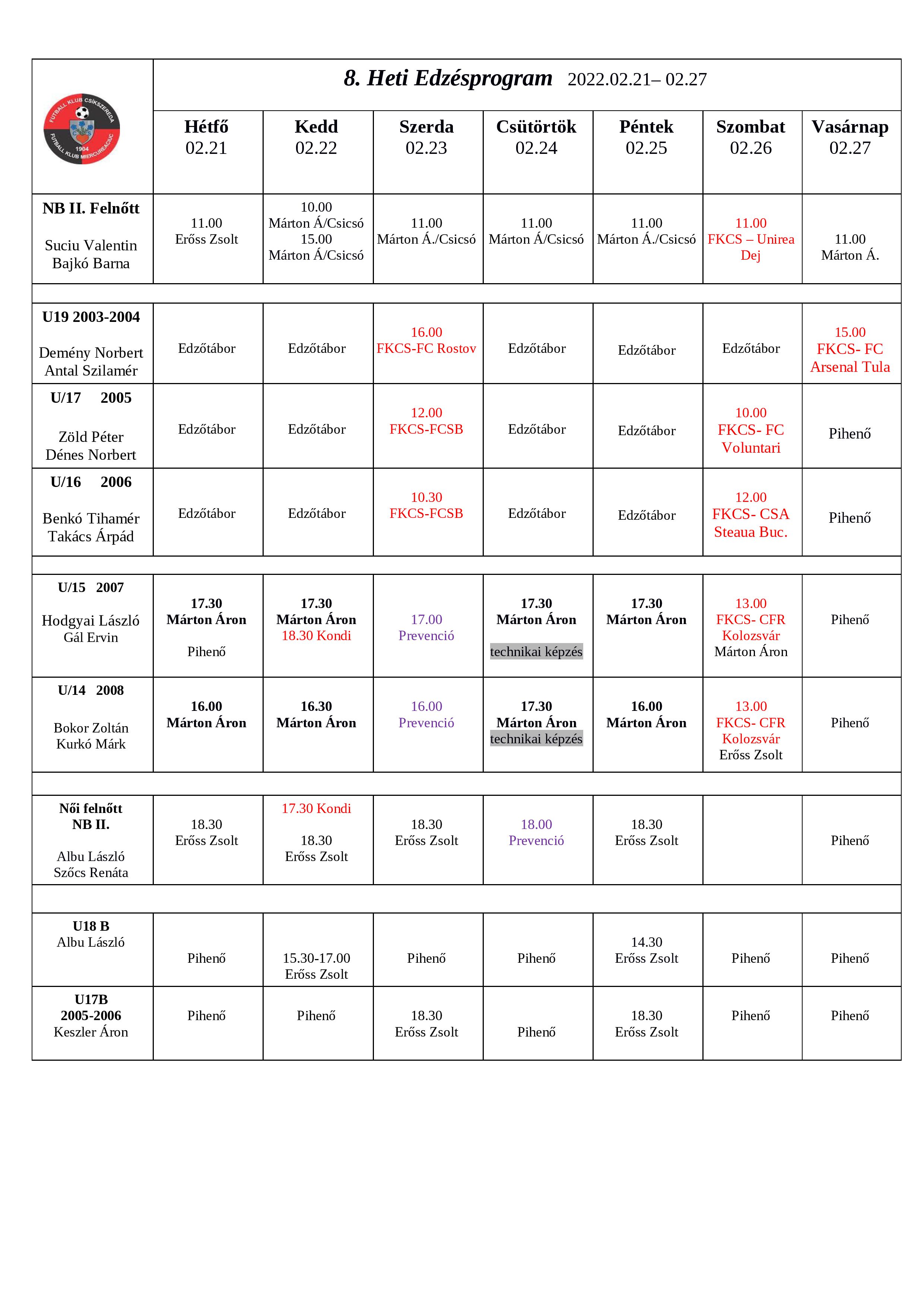 Heti program